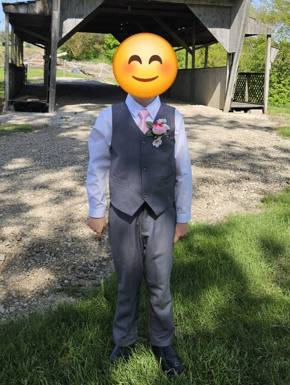 Boys SIZE 5T Suits Kids Dress Vest Pants Set Ring Bearer Outfit 5 Piece Suit